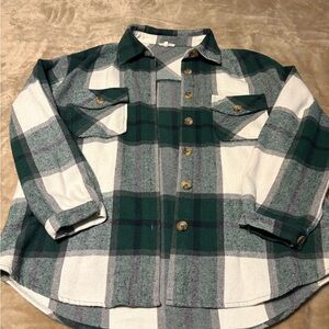 JODIFL Forest and Cream Plaid Shirt